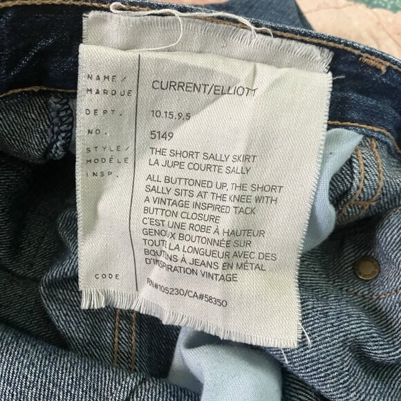 Current Elliott Short Sally Skirt Womens 27 Blue Button Front Jean Denim Skirt - Picture 5 of 9